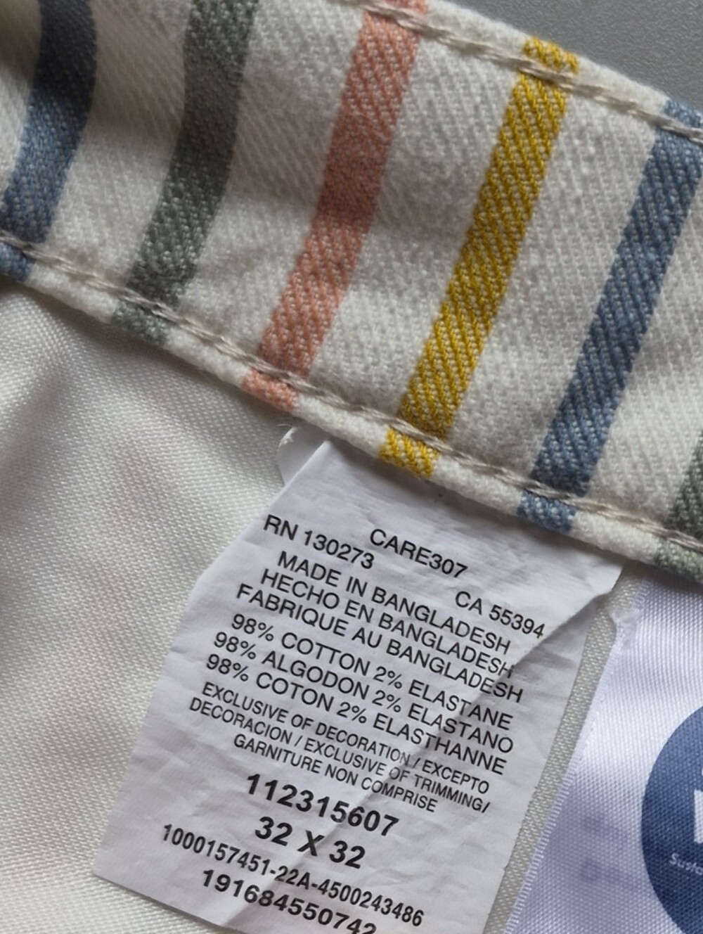 Wrangler Wanderer 622 High Rise Flare Jeans Sz 32x32 Pastel Rainbow Stripe Denim - Picture 13 of 14